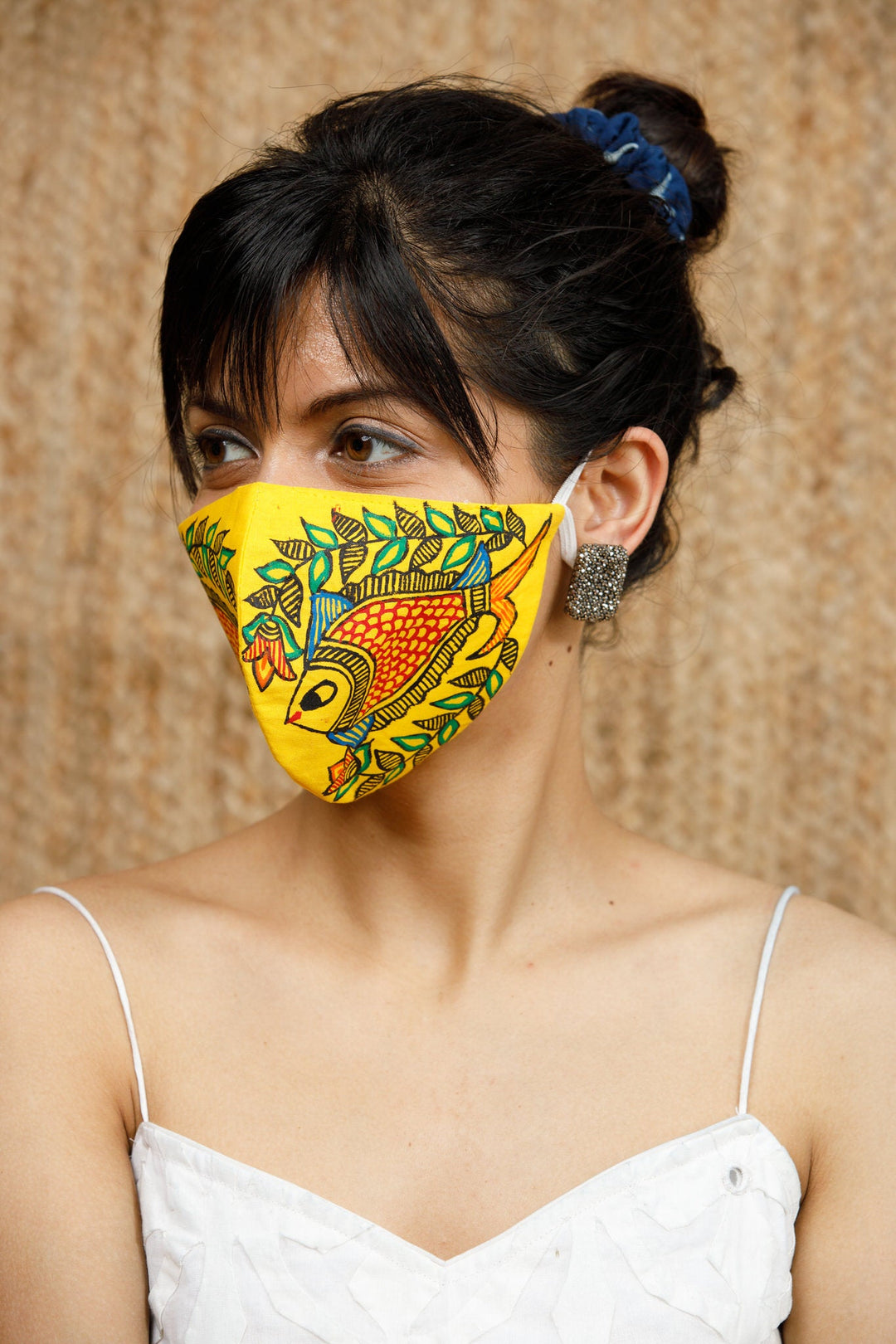 Madhubani Handpainted Mask - Mask - 04268/M