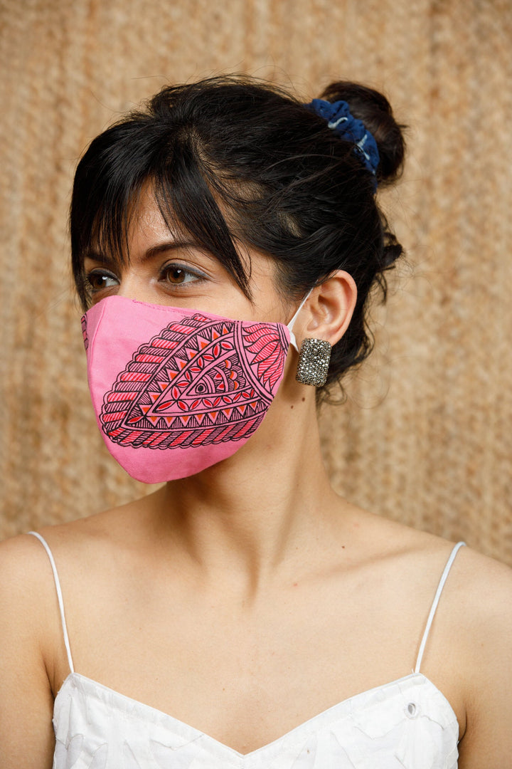 Madhubani Handpainted Mask - Mask - 04285/M