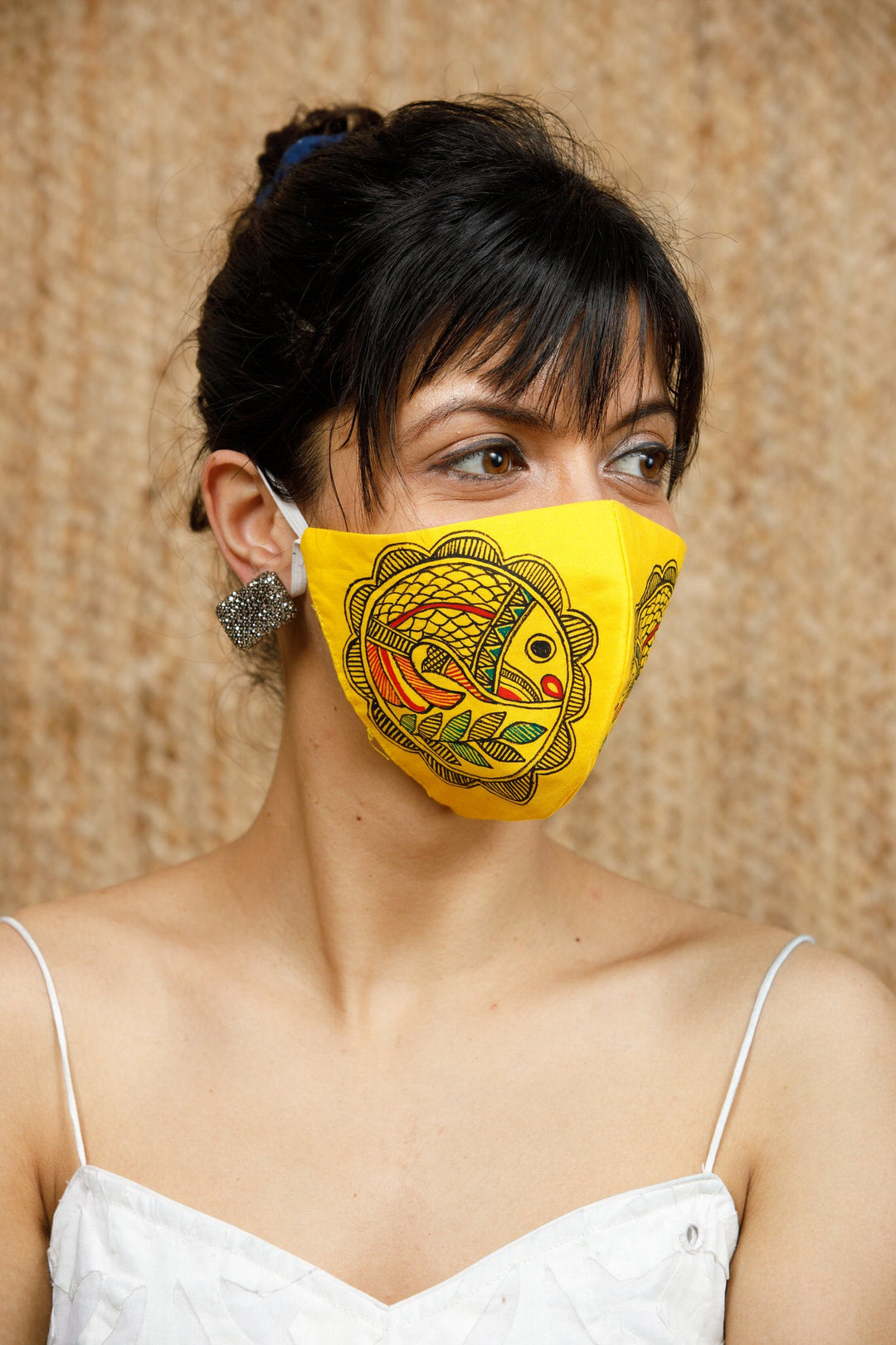 Madhubani Handpainted Mask - Mask - 04339/M