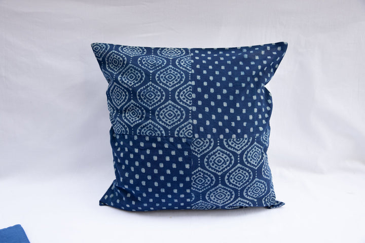 Indigo Patchwork Cushion - cushion - 04545/CU