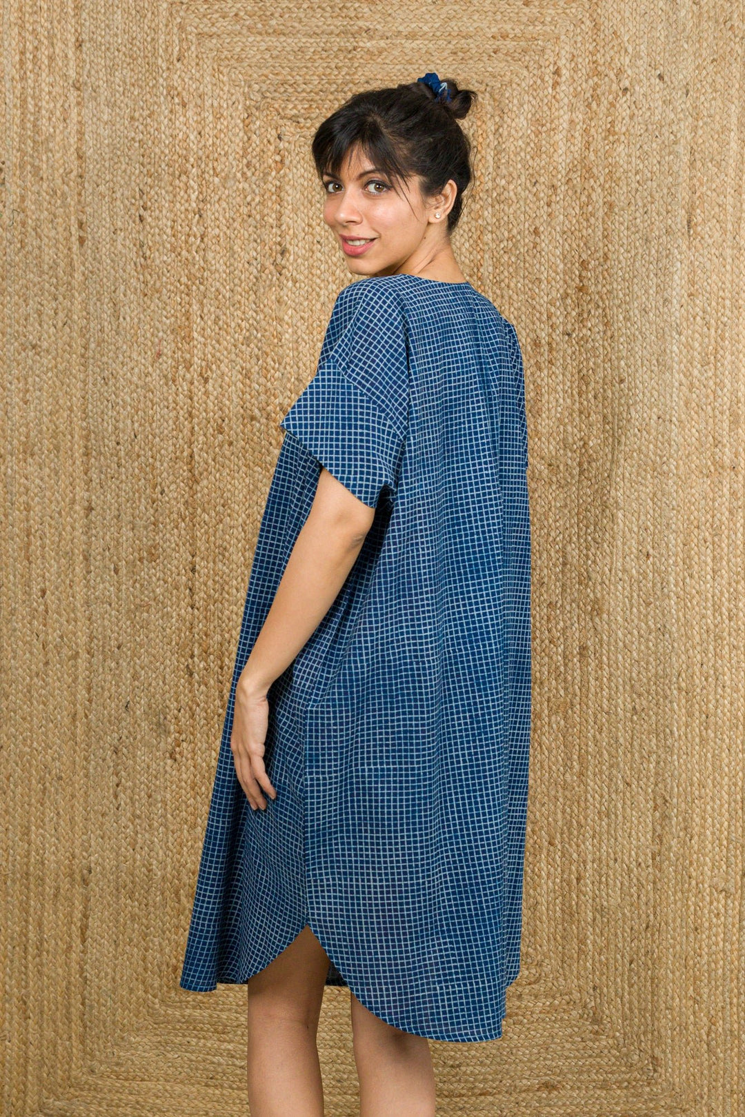 Indigo Hand Block Print Maternity Wear - womenswear - 1054/W/MD/I