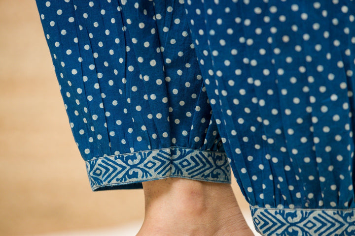 Indigo Hand Block Print Afreen (Farsi) Pants - womenswear - 1081/W/P/I