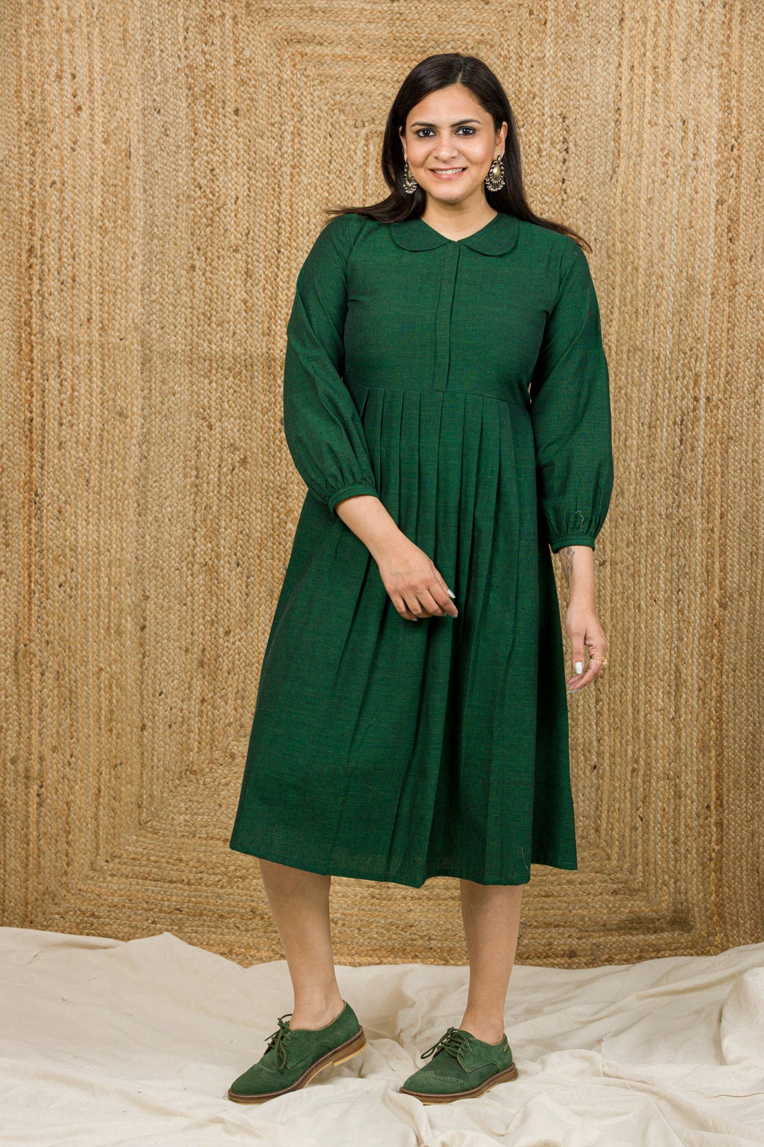 handloom dress design Hasan Handloom Dress by JODI Handwoven Cotton with Appliqu M