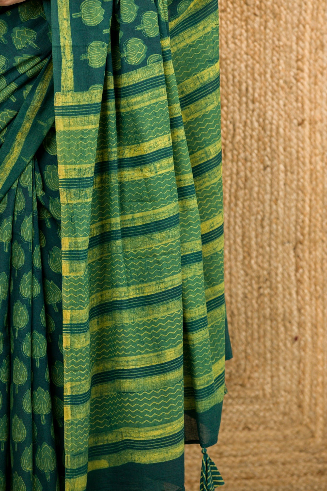 Asavri Hand Block Print Saree - womenswear - 1106/W/SR/GI