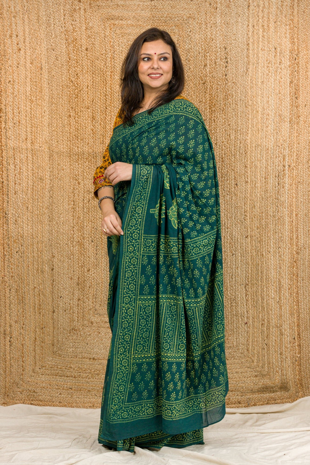 Asavri Hand Block Saree - womenswear - 1115/W/SR/AS