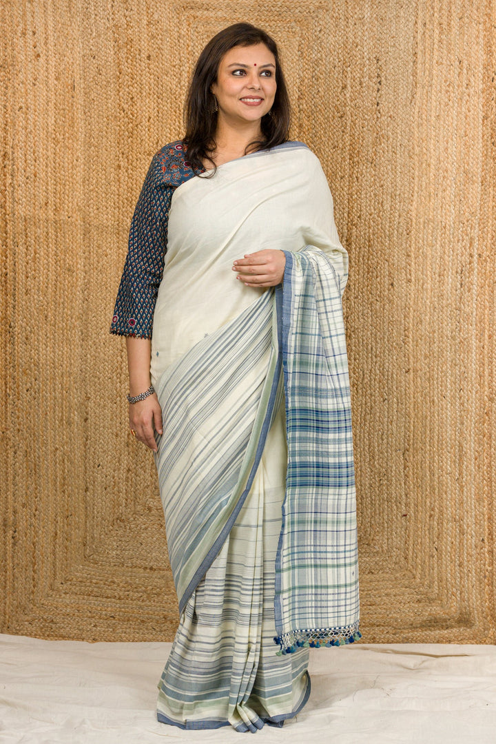 Handwoven Bhujodi Saree - womenswear - 1117/W/SR/BJ