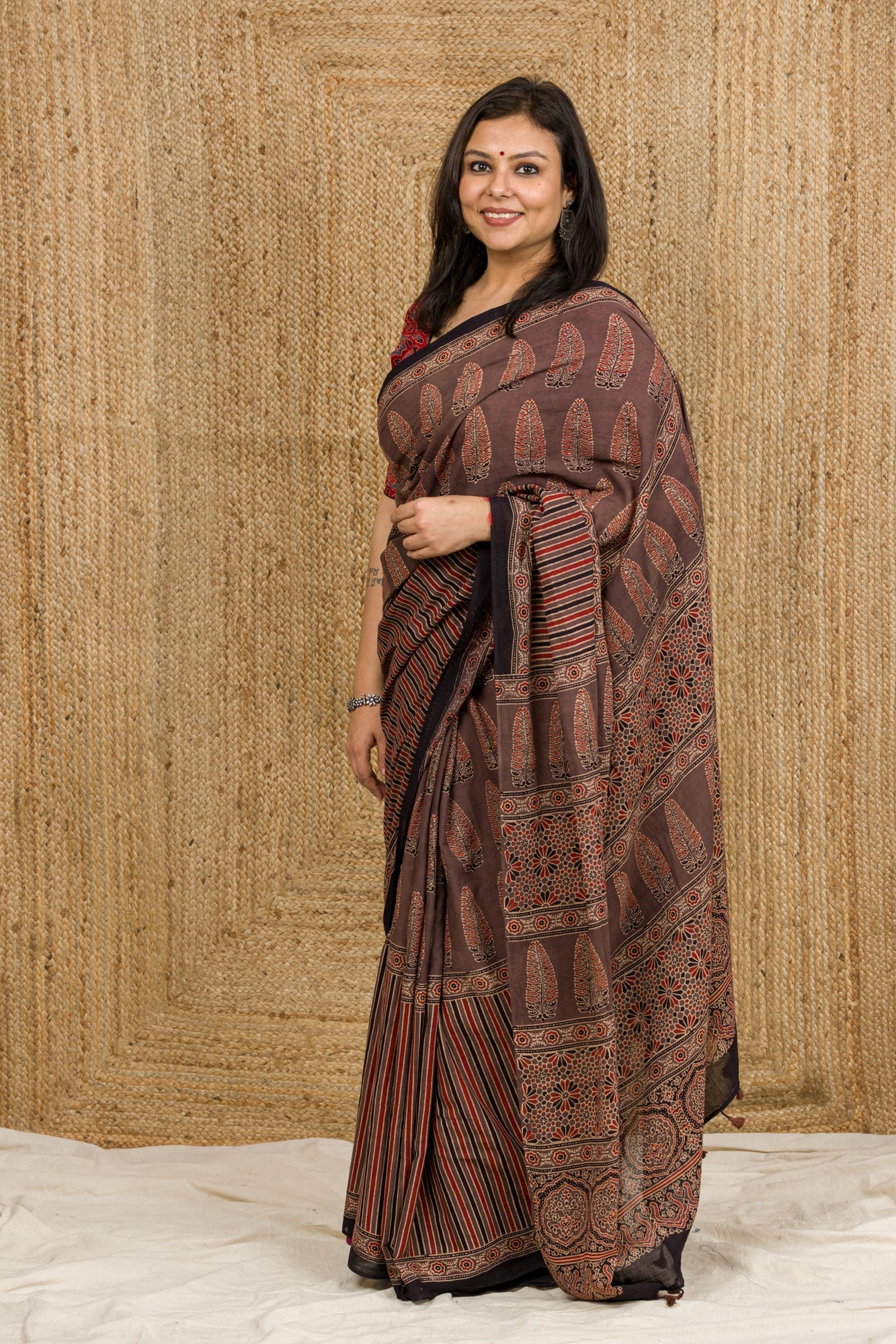 Buy Gharonda Limited Edition Pichwai Inspired Ajrakh Mul Cotton Saree  Online in India - Etsy