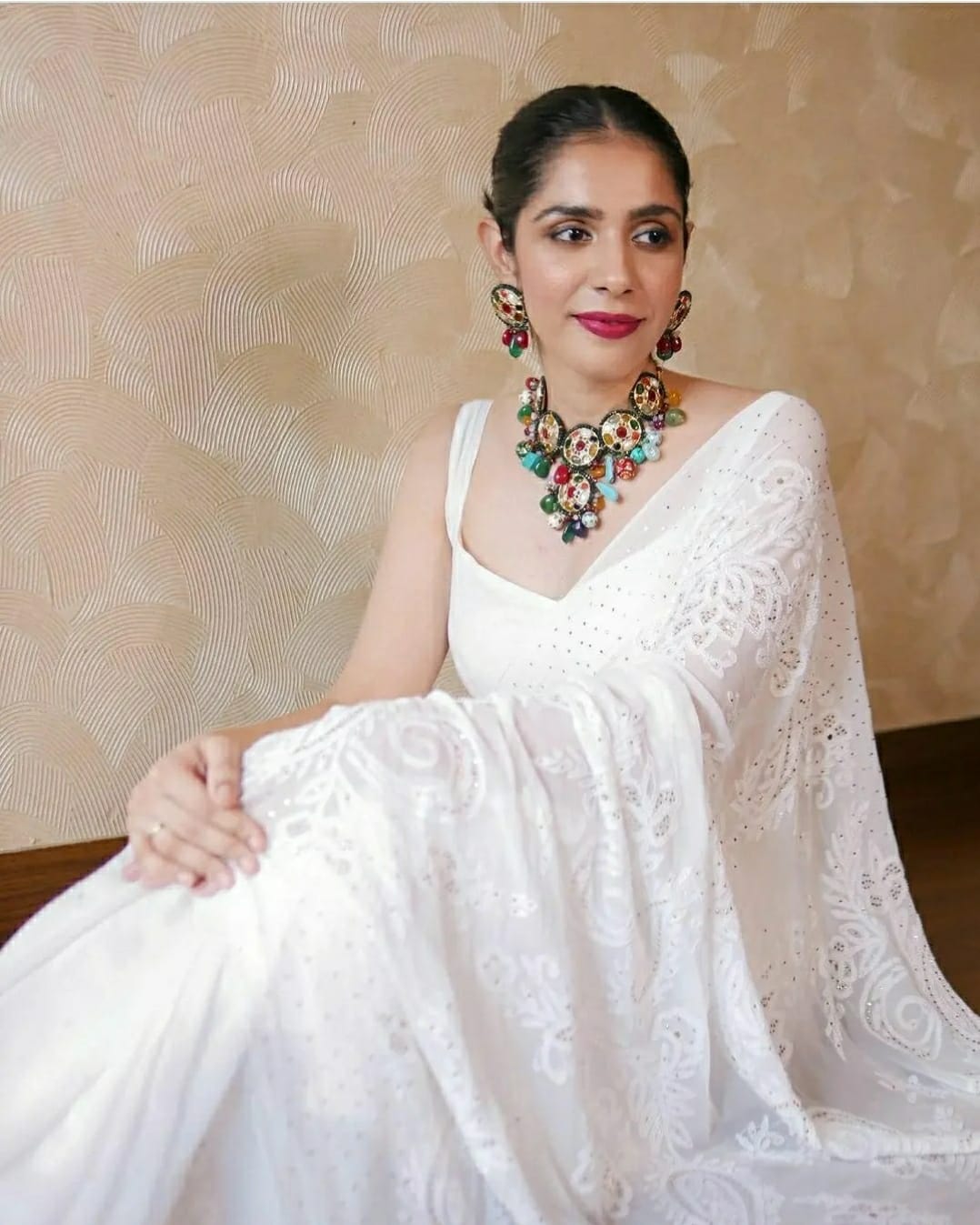 Offwhite Wide Neck Blouse