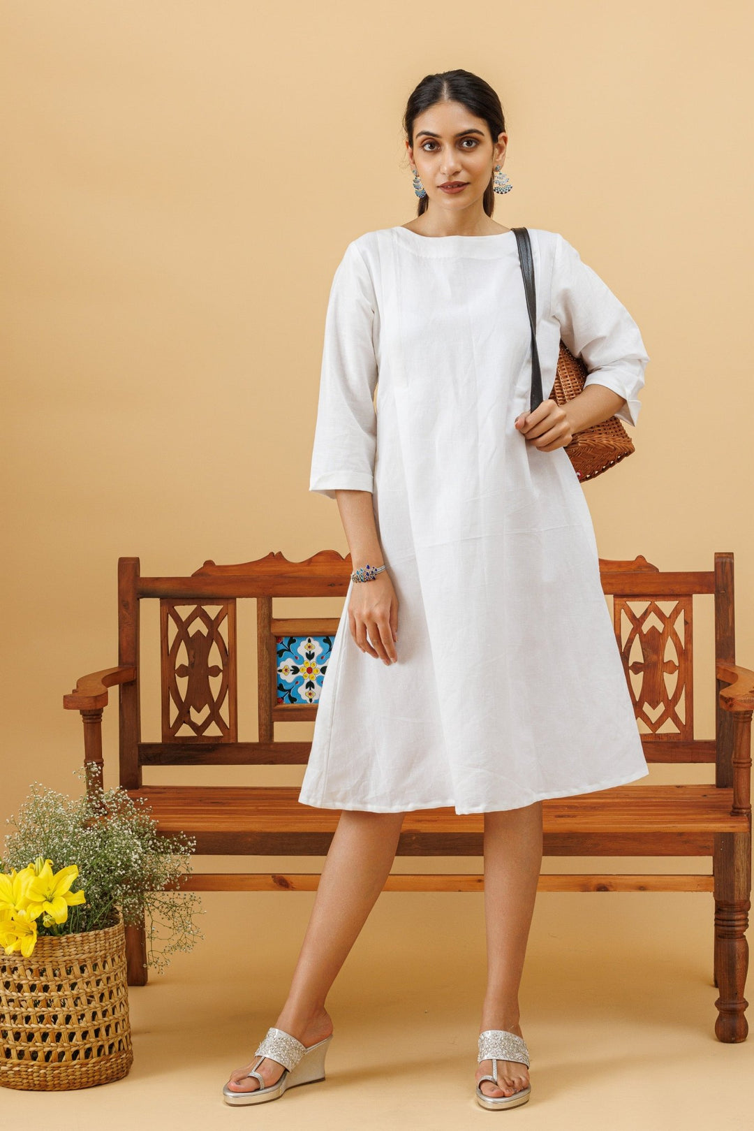 Dove White Cotton Dress - womenswear -