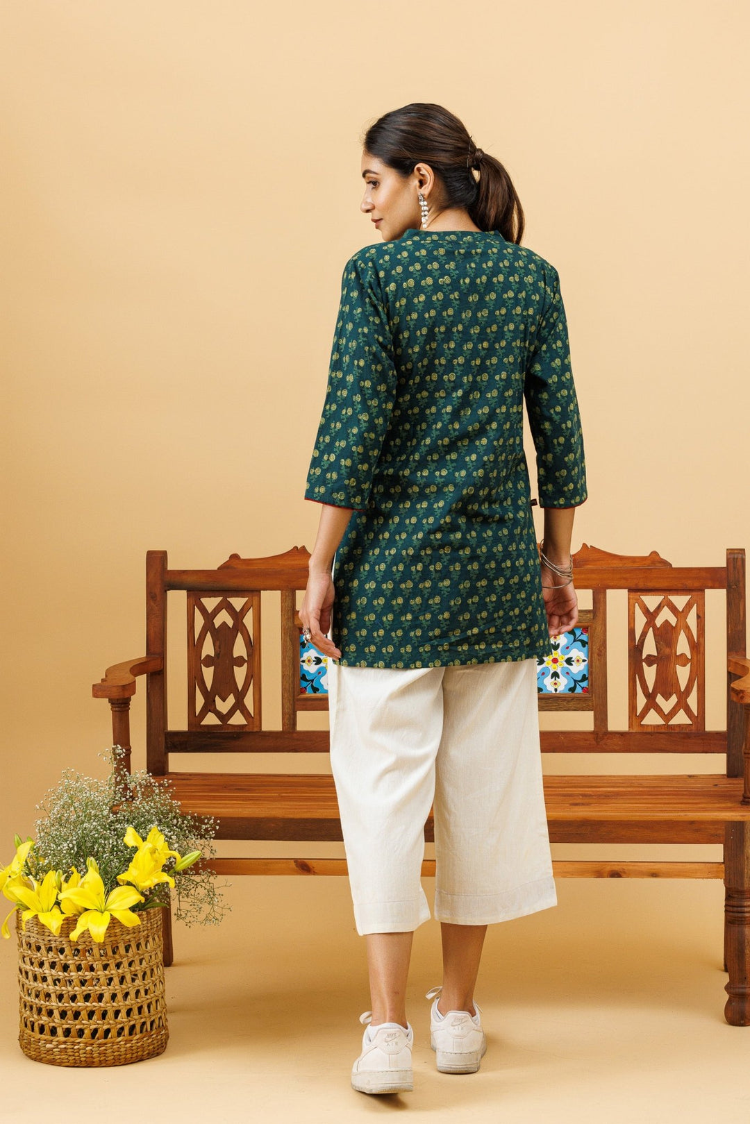Evergreen Cotton Top / Short Kurti - womenswear -