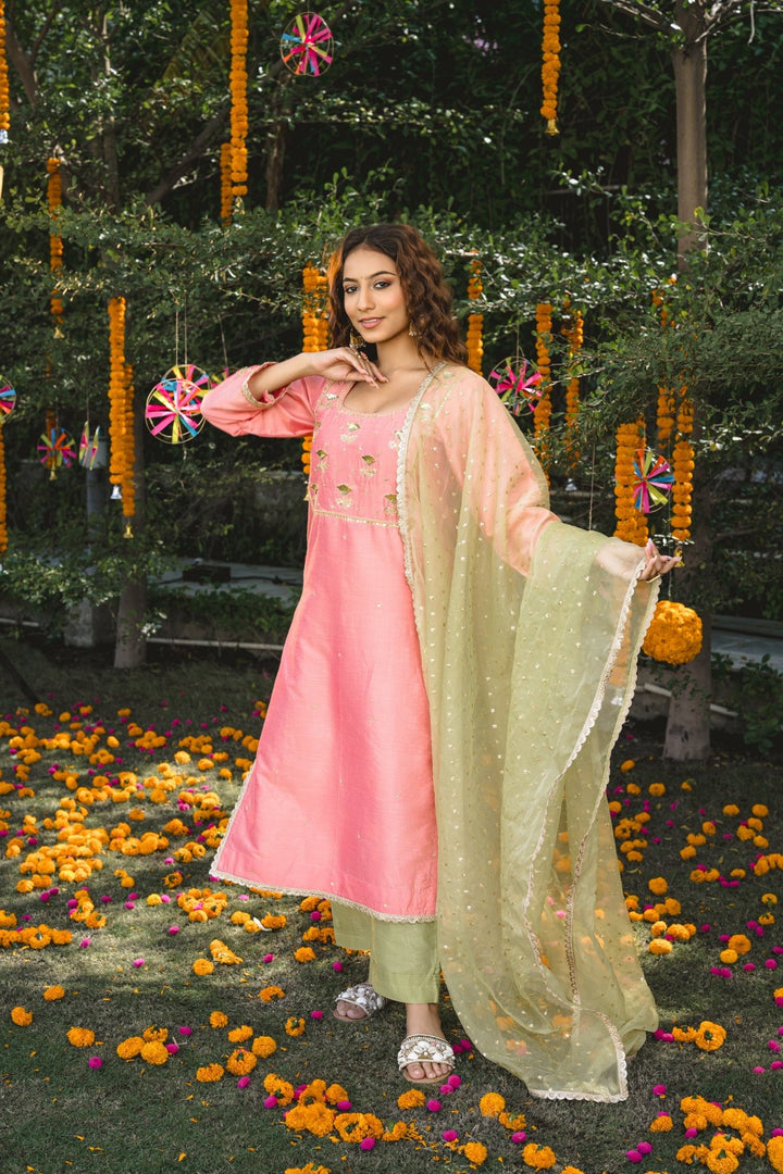 Handembroidered Bahaar 3 piece Set - womenswear -