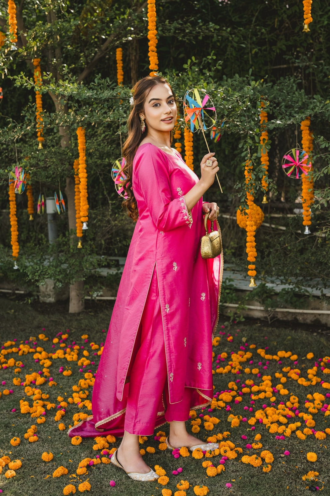 Handembroidered Pink Suit Set - womenswear -