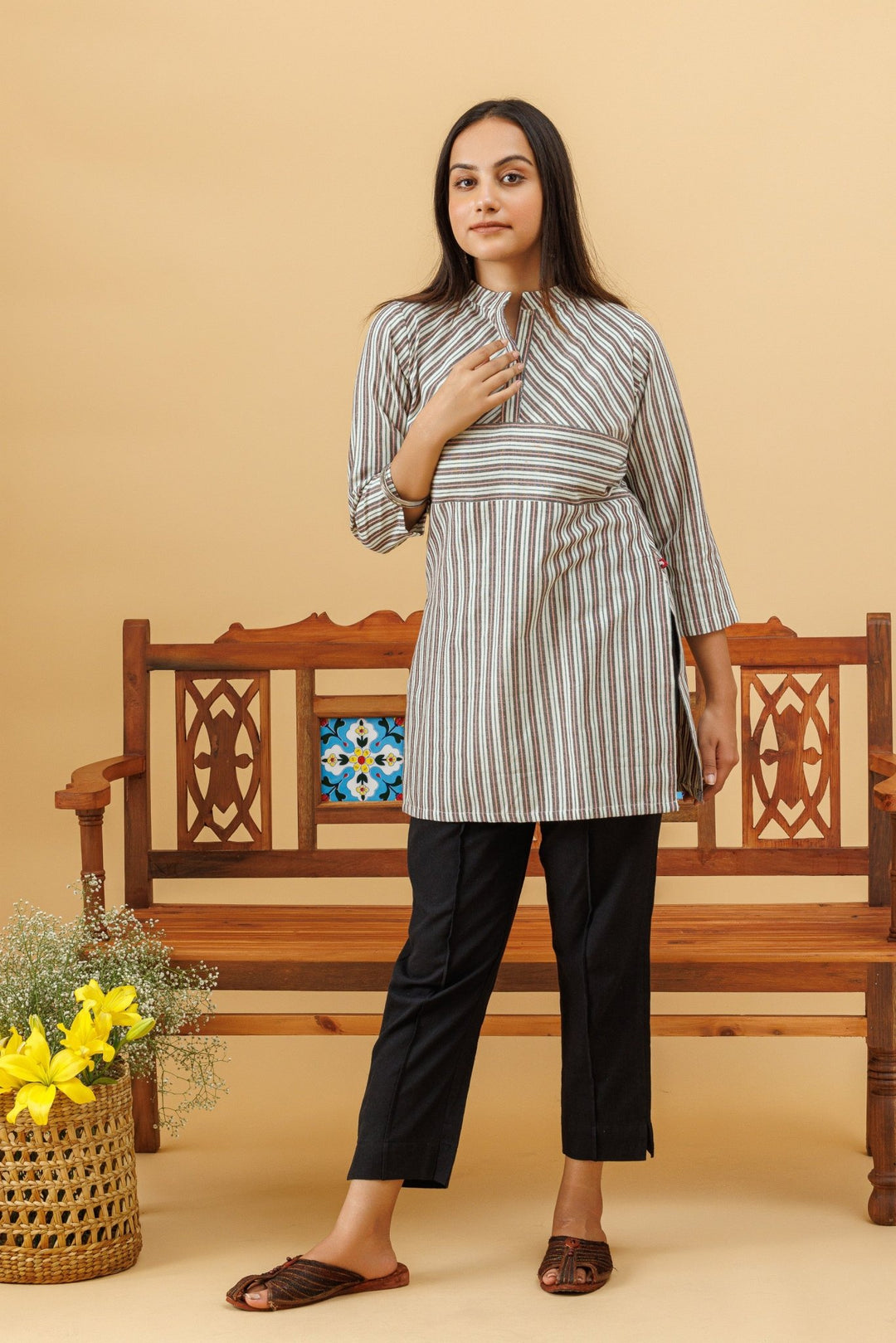 Handloom Striped Top - womenswear -