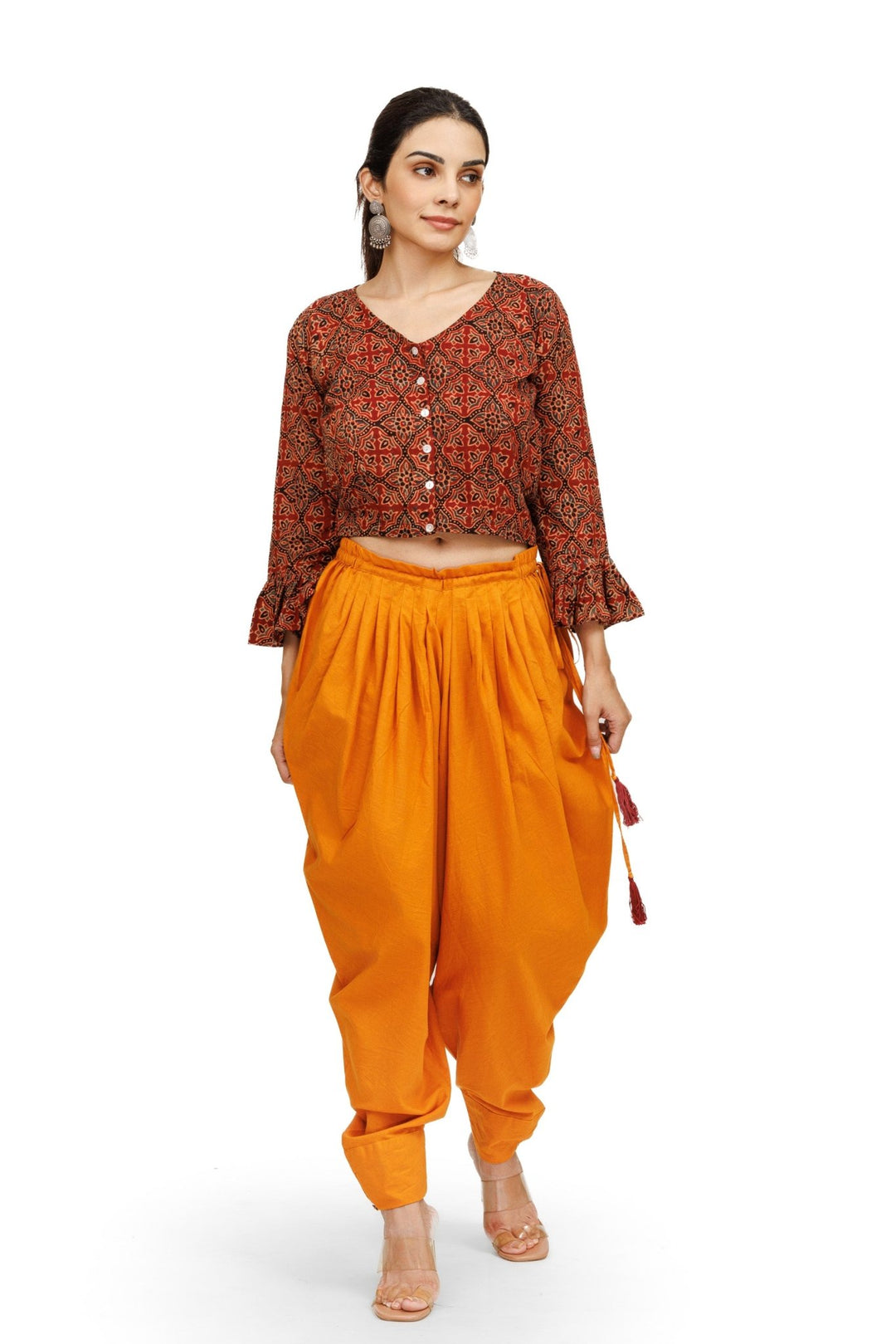 Mustard Dhoti Pants ( Farsi ) - womenswear -