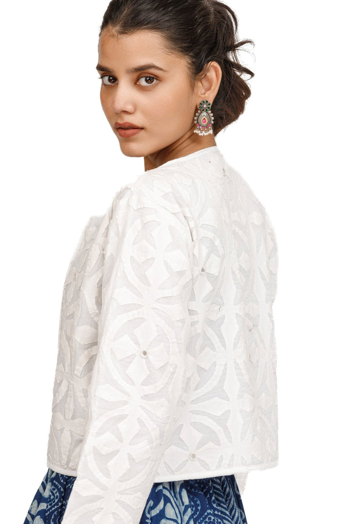 White Applique Short Shrug / Jacket - womenswear -