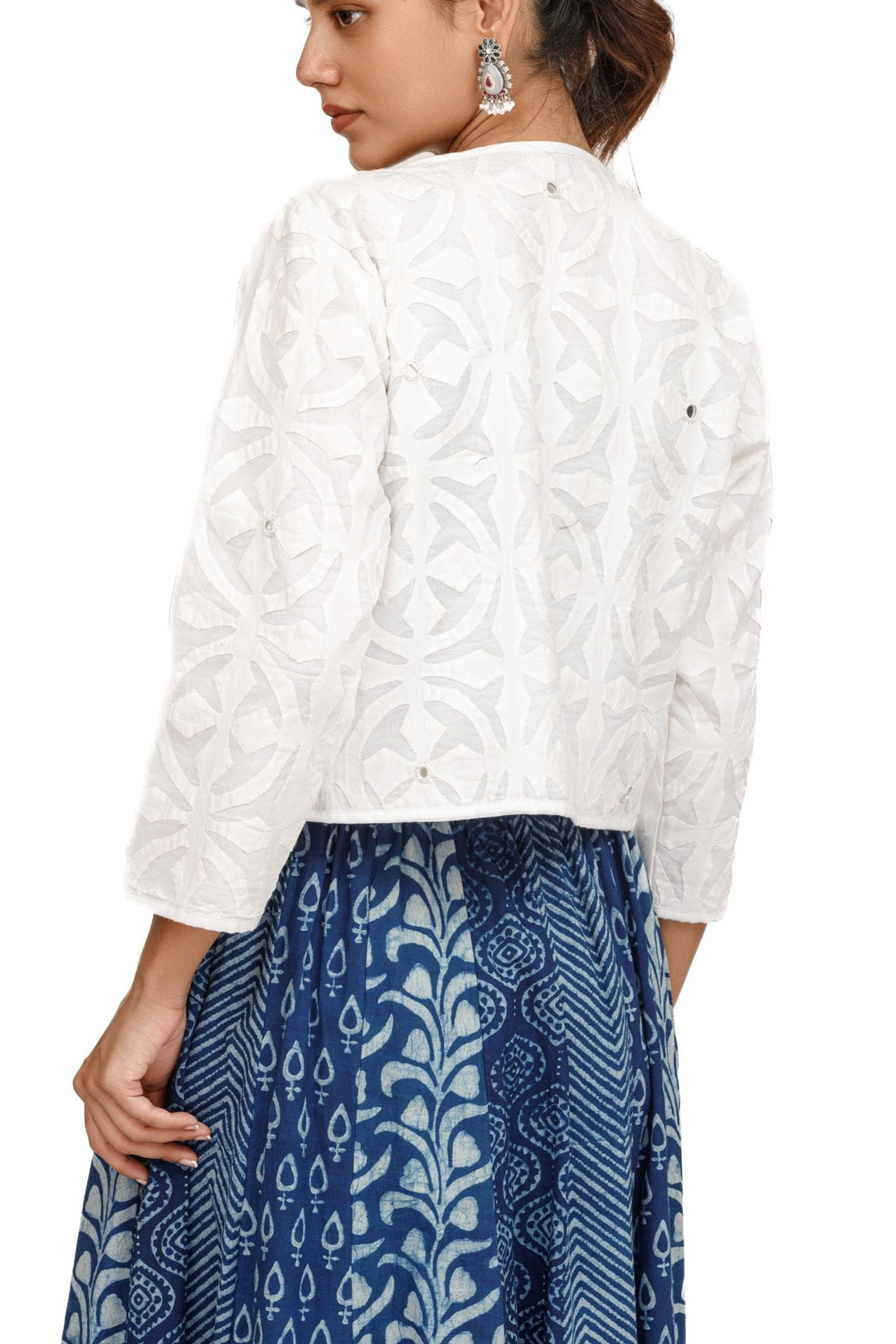 White Applique Short Shrug / Jacket - womenswear -